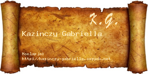 Kazinczy Gabriella névjegykártya