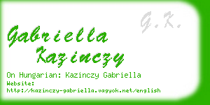 gabriella kazinczy business card